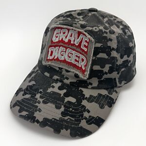 Monster Jam Grave Digger Snapback Hat Camo Monster Truck Cap OS Adult